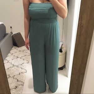 F21 sea foam green tube top romper